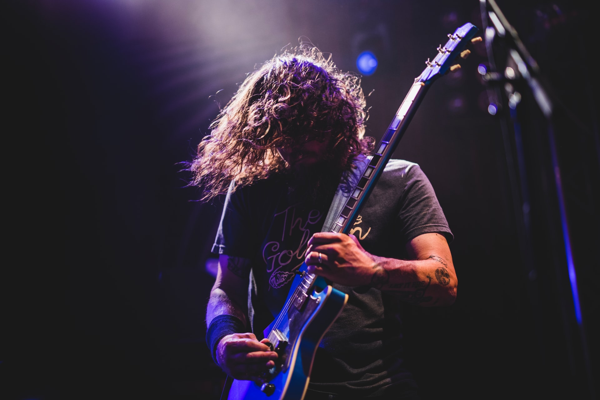 A man playing guitar